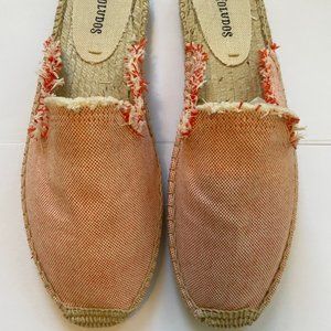 Soludos Frayed Mule Espadrille - Size 7 1/2 - Coral